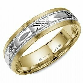 6 mm two tone gold men band