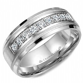 8mm Men Band With Diamond