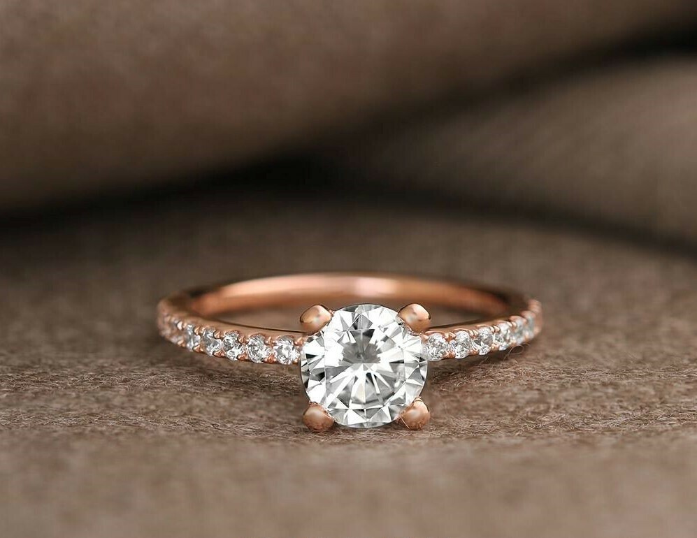 Rose Gold Solitaire Diamond Engagement Ring