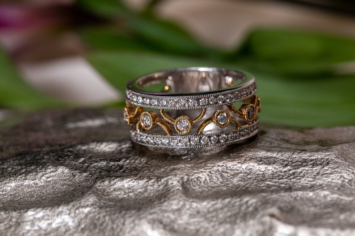 Two tone Gold Diamond Fashion Ring