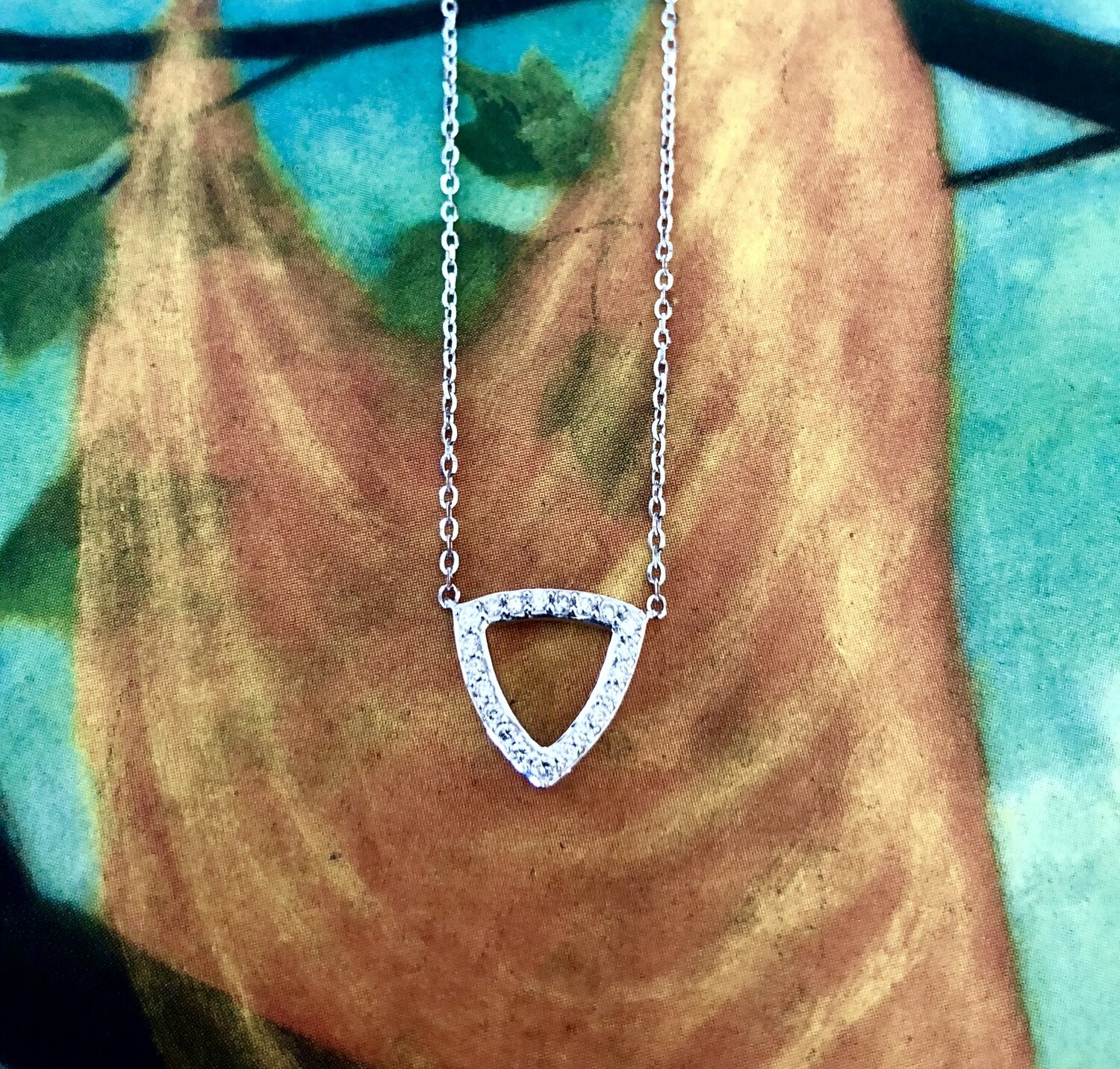 Open Triangle Diamond Necklace