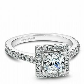 Princess Halo Diamonds Engagement Ring
