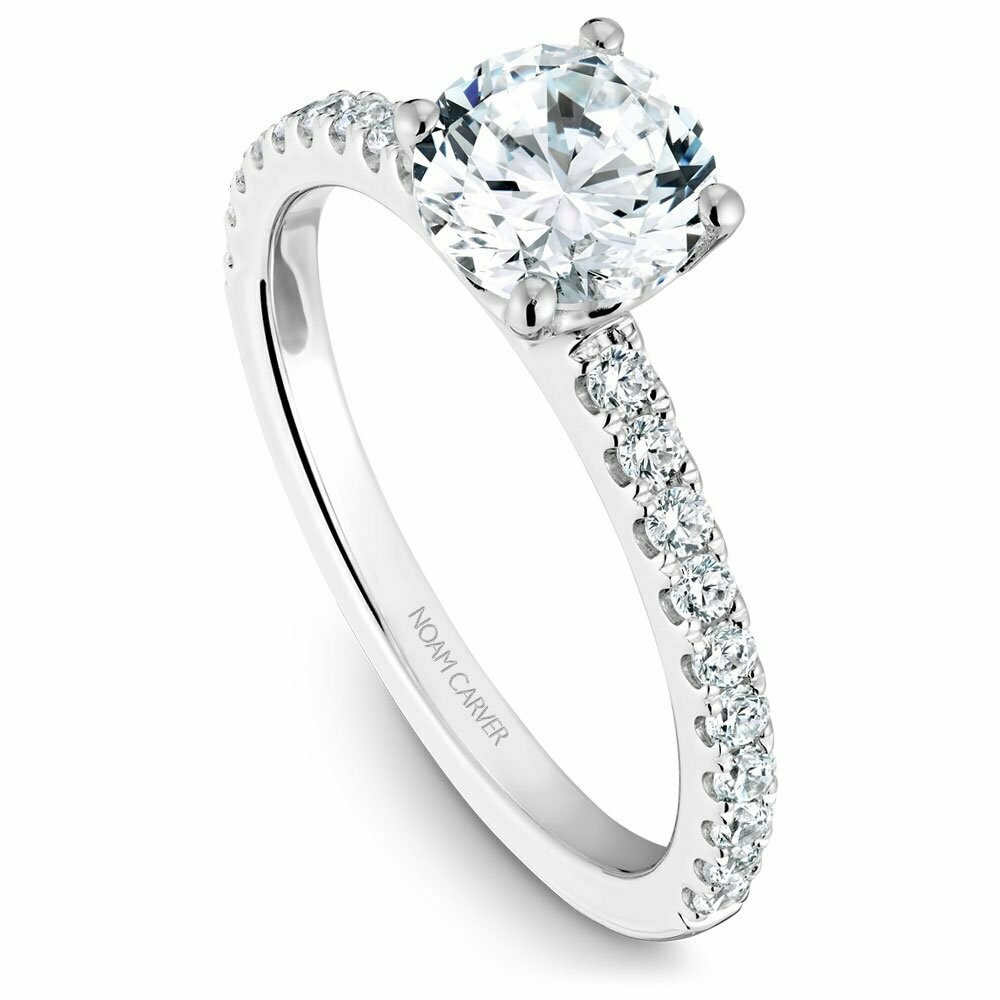 14K White Gold Engagement Ring by Noam Carver
