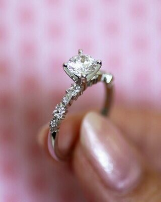 Floral Solitaire Engagement Ring