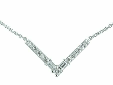 Diamond Chevron Bar Necklace