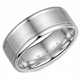 8mm White gold band