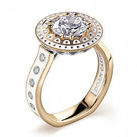 Noam Carver White Enamel & Diamonds Ring