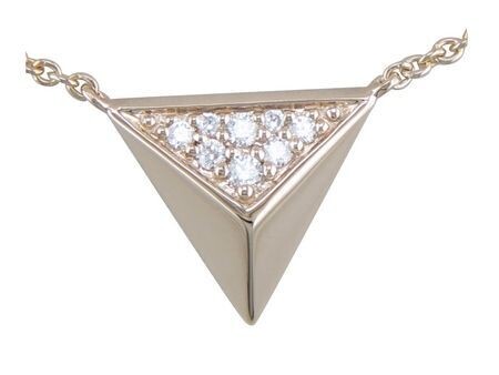 Yellow Gold Triangle Diamond Cluster Necklace
