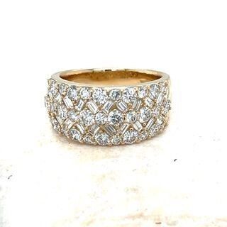 14K Yellow gold 2.10ct Diamonds band