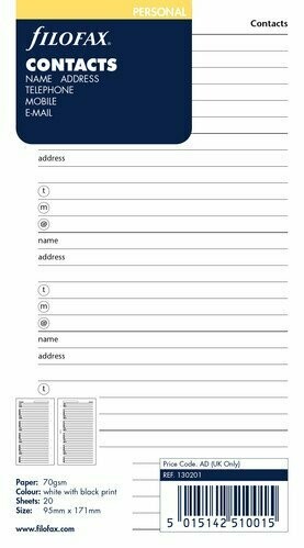 Filofax Personal Contacts