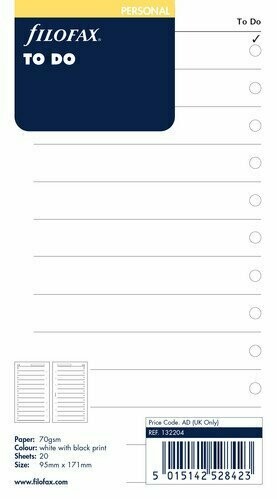 Filofax Personal To Do Refill