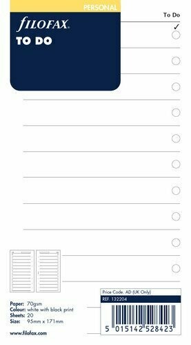 Filofax Personal To Do Refill