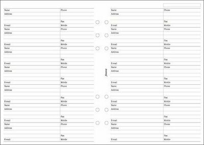 Filofax A5 Contacts