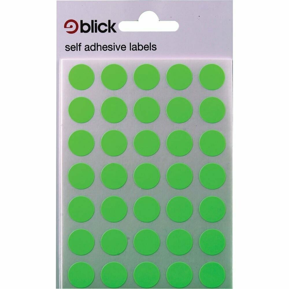 Self adhesive labels 13mm - fluorescent green