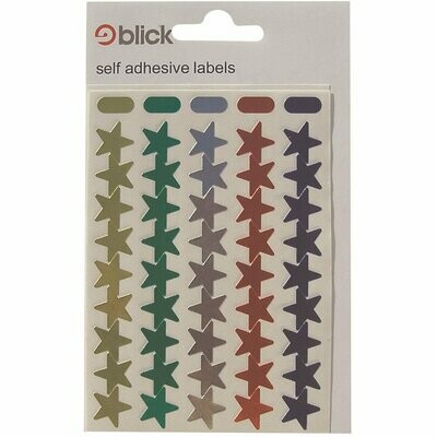Self adhesive metallic stars - assorted colours