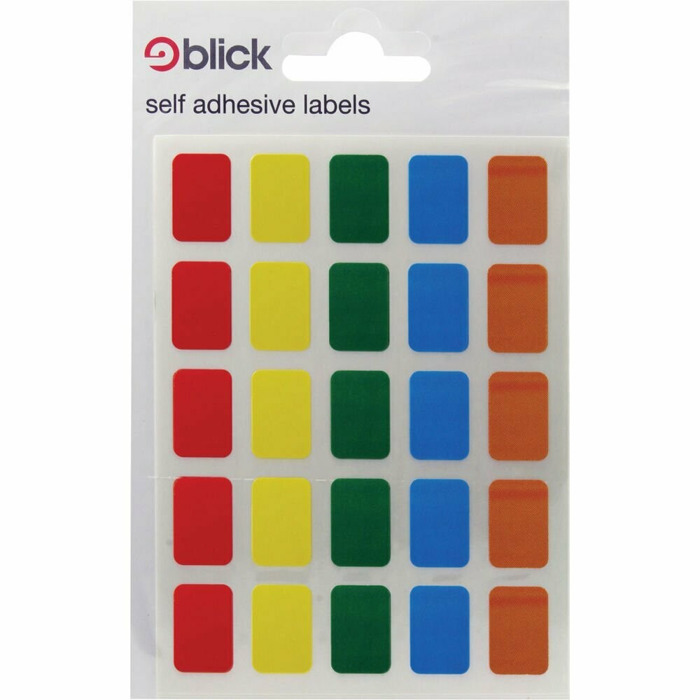 Self adhesive labels - 12 x 18mm - assorted colours