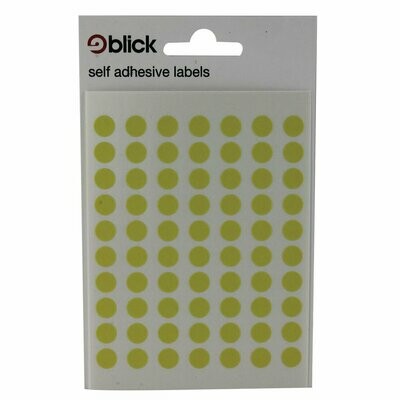 Self adhesive labels - 8mm yellow dots
