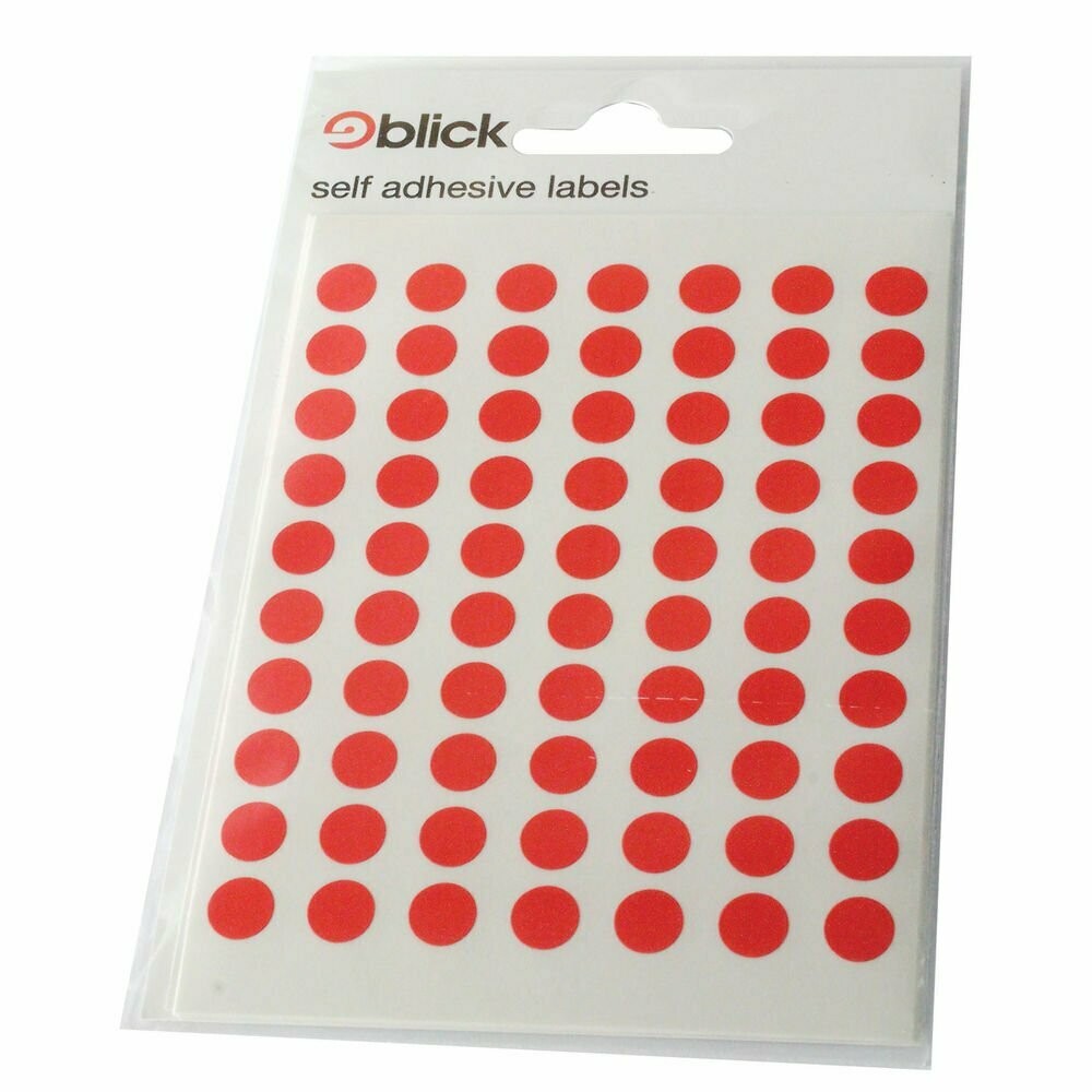 Self adhesive labels - 8mm red