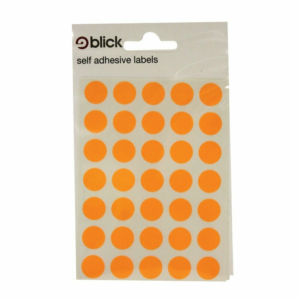 Self adhesive 13mm fluorescent orange dots