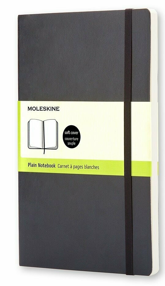 Moleskine Large Black Softcover Plain Notebook