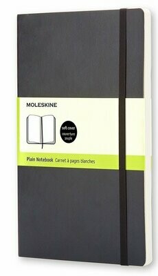 Moleskine Large Black Softcover Plain Notebook