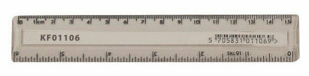Clear plastic 15cm ruler