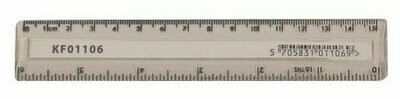 Clear plastic 15cm ruler
