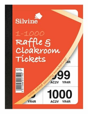 Silvine 1 - 1000 Raffle & Cloakroom Tickets