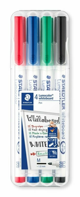 Staedtler 4 Pack Lumocolor Drywipe/Whiteboard Pens