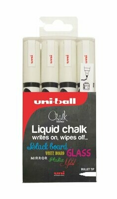White Uni Chalk Markers (4 Pack)