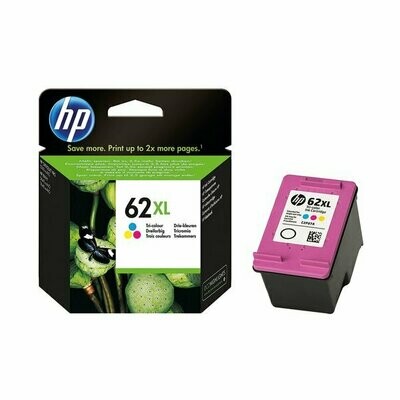 Genuine HP 62XL High Capacity Tri-Colour Ink Cartridge (C2P07AE)