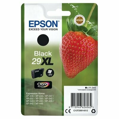 Genuine Epson 29XL (Strawberry) High Capacity Black Ink Cartridge (T2991)