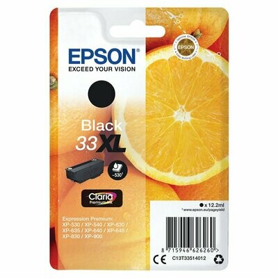 Genuine Epson 33XL (Orange) High Capacity Black Ink Cartridge (T3351)