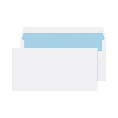 White DL Envelopes, Wallet Self Seal 90gsm (1000 Pack)