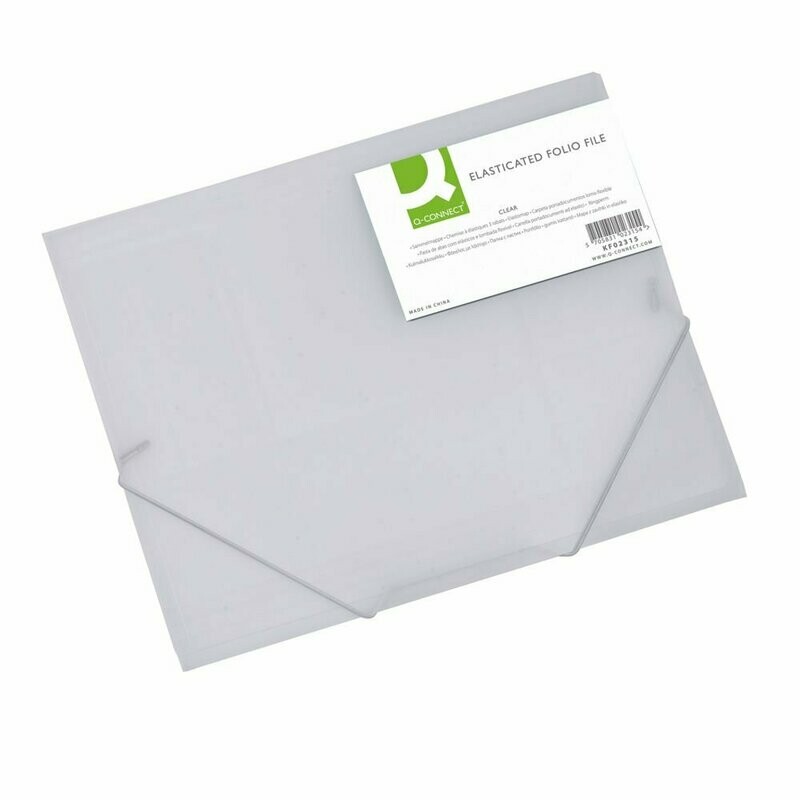 Q-Connect A4 Clear Elasticated Folder