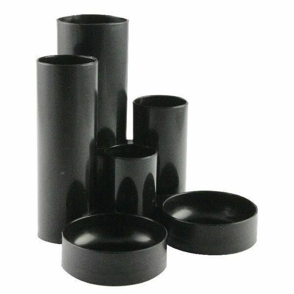 Q-Connect Black 5 Tube Pen Pot/Desk Tidy