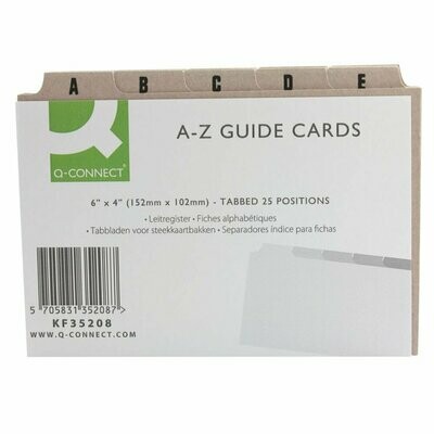 Q-Connect Index Cards A-Z Buff (25 Pack)