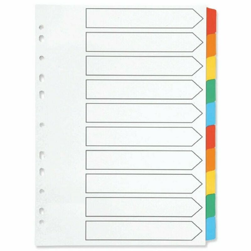 Q-Connect 10-Part A4 White Index File Divider
