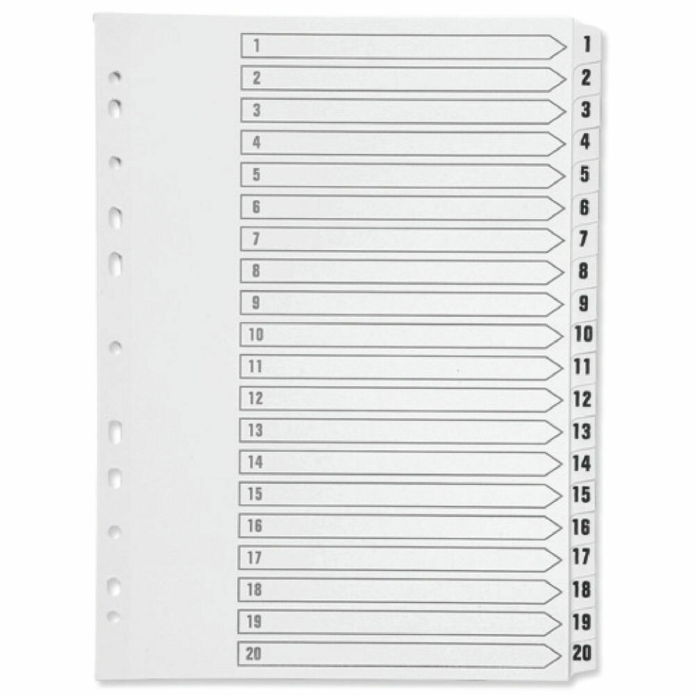 Q-Connect A4 1-20 Index File Divider