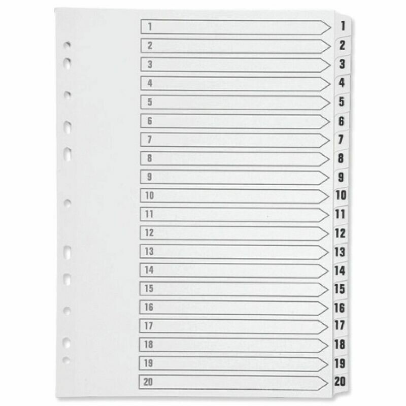Q-Connect A4 1-20 Index File Divider