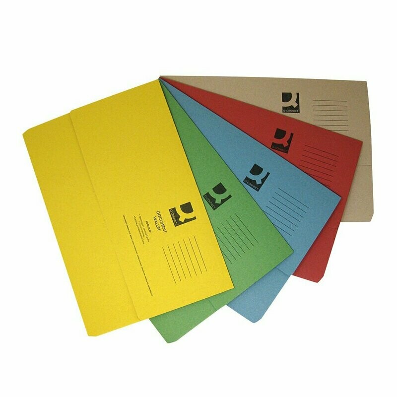 Economy Document Wallets Foolscap Assorted (50 Pack)