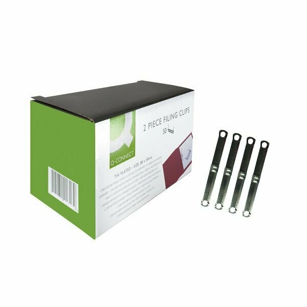 Q-Connect 2 Piece Filing Clip (50 Pack)