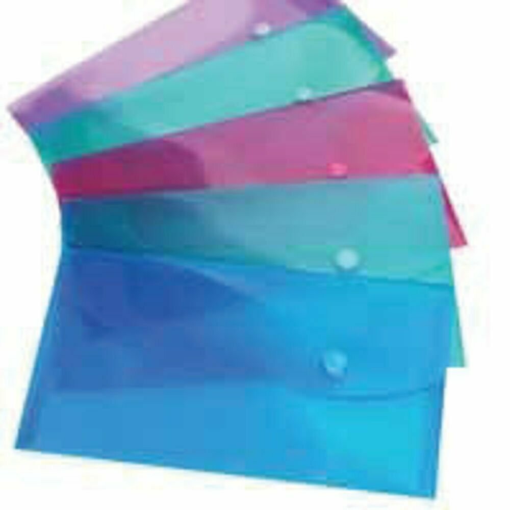 Rapesco Popper Wallet DL Assorted (5 Pack)
