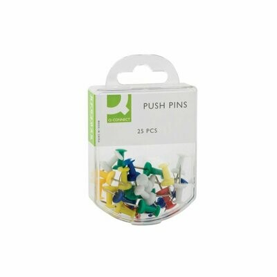Q-Connect Push Pins Assorted (25 Pack)