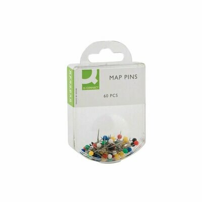 Q-Connect Map Pins Assorted (60 Pack)