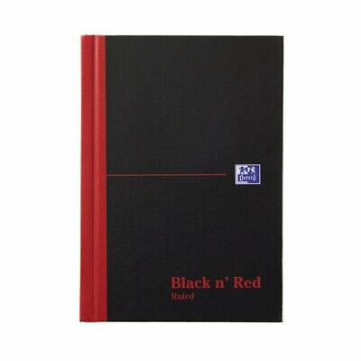 Black n' Red Casebound Hardback A4 Notebook 192 Pages