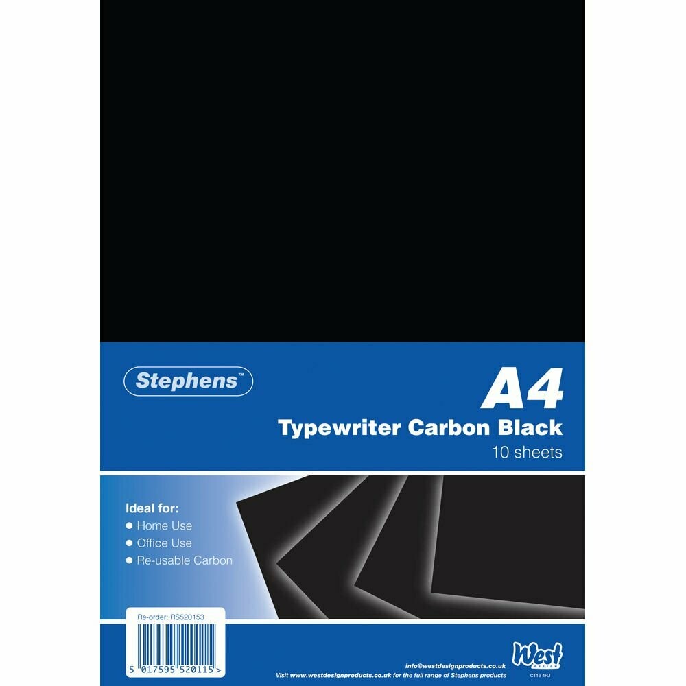 Stephens Black Typewriter Carbon Paper (10 Sheets)
