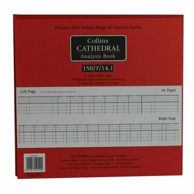 Collins Cathedral 7 Debit/14 Credit Columns 96 Pages Analysis Book