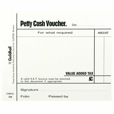 ​Guildhall Petty Cash Pad 100 Leaves 127x102mm