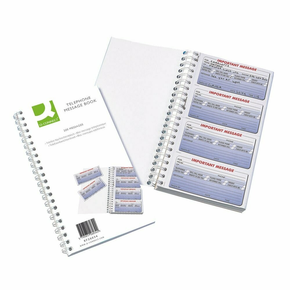 Q-Connect Duplicate Telephone Message Book 200 or 400 Messages